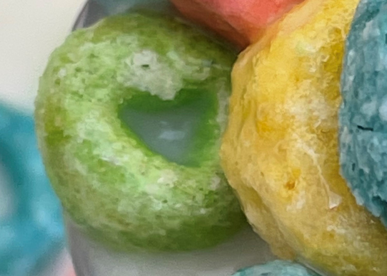 further magnified heart shaped froot loop center